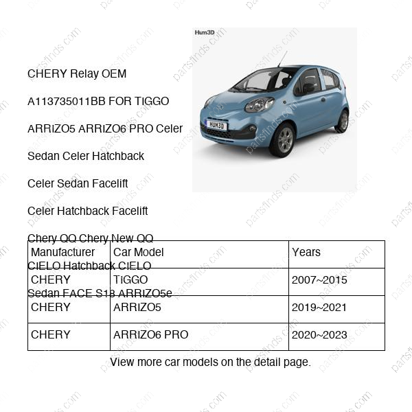 A11-3735011BB|A113735011BB | Relay | CHERY parts | | | TIGGO | ARRIZO5 | ARRIZO6 PRO | PartsFinds